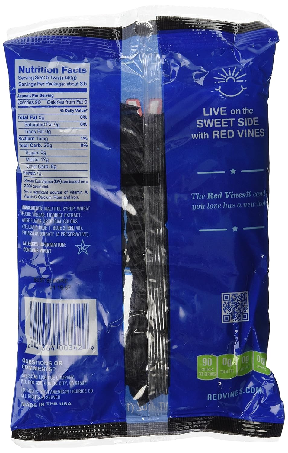 Amazon Com American Licorice Sugar Free Black Licorice Vines 1 Bag 5 Oz Licorice Candy Grocery Gourmet Food