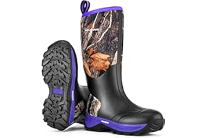 PW WOVENPAK WOVENPAK Rubber Boots for Women, Waterproof Rain Boots Women with Steel Shank, Insulated Hunting Boots, Neoprene Garden Mud Boots All Season for Hunting, Gardening, Farming, Size 6-11