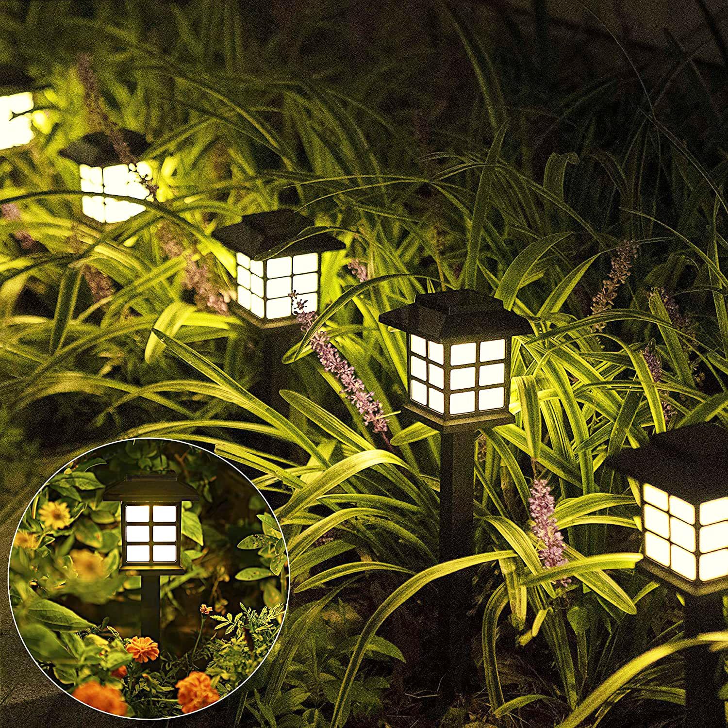 Karsum Solar Outdoor Lights Solar Pathway Lights Outdoor Solar Garden Lights For Waterproof Garden Lights for Landscape,Solar Walkway Lights Outdoor for Paths, Courtyards, Patios (Cool White)