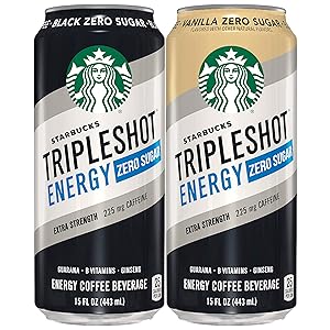Starbucks - RTD Coffee Tripleshot Zero Sugar Energy Extra Strength, Variety Pack, 15 Oz Cans, Zero 2FL Variety, 12 Count