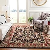 SAFAVIEH Heritage Collection Area Rug - 7'6" x 9'6", Chocolate & Red, Handmade Traditional Oriental Wool, Ideal for High Traf