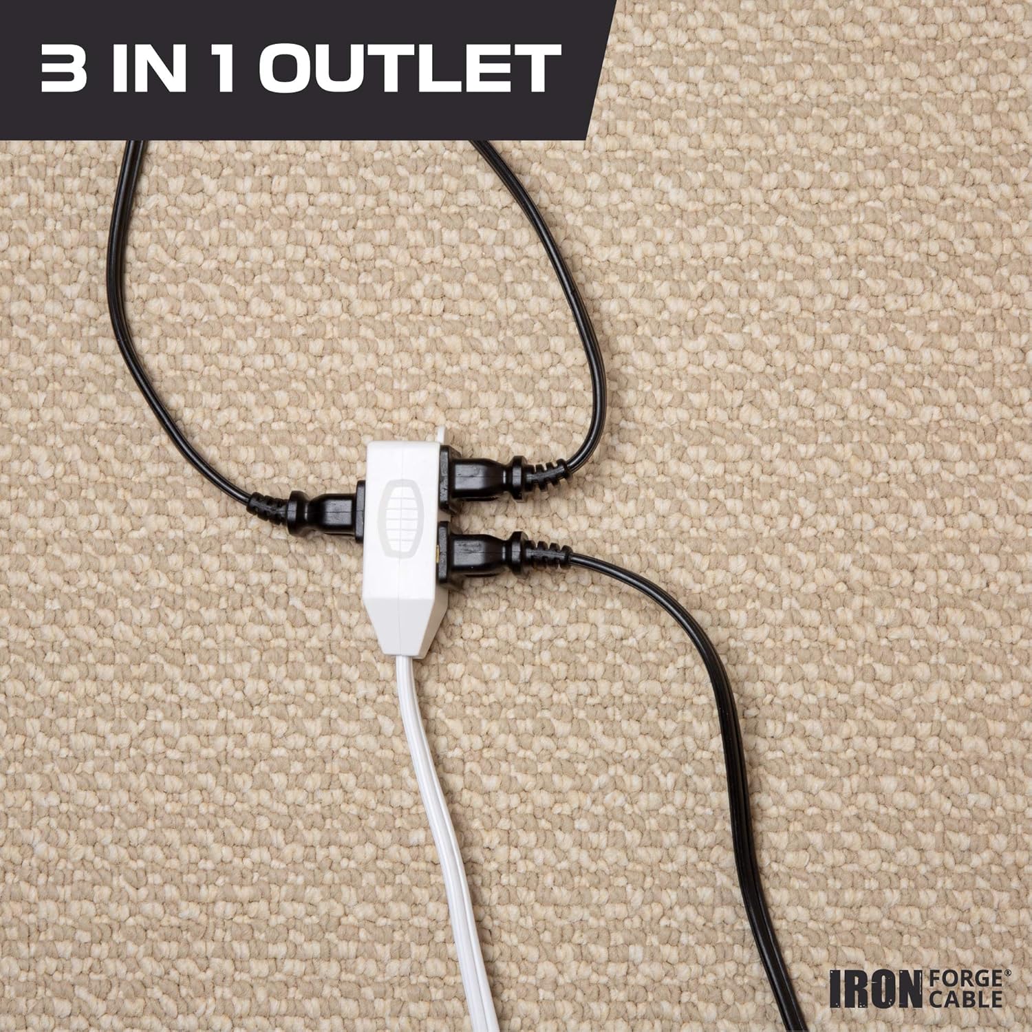 White Extension Cord 3 Pack, 6ft 10ft & 15ft - 16/2 Durable Electrical Cable: Home Audio & Theater