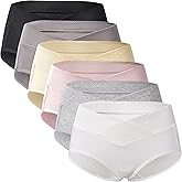 Mama Cotton Women's Under The Bump Maternity Panties Pregnancy Postpartum Maternity Underwear Multi-Pack