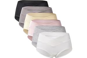 Mama Cotton Women's Under The Bump Maternity Panties Pregnancy Postpartum Maternity Underwear Multi-Pack