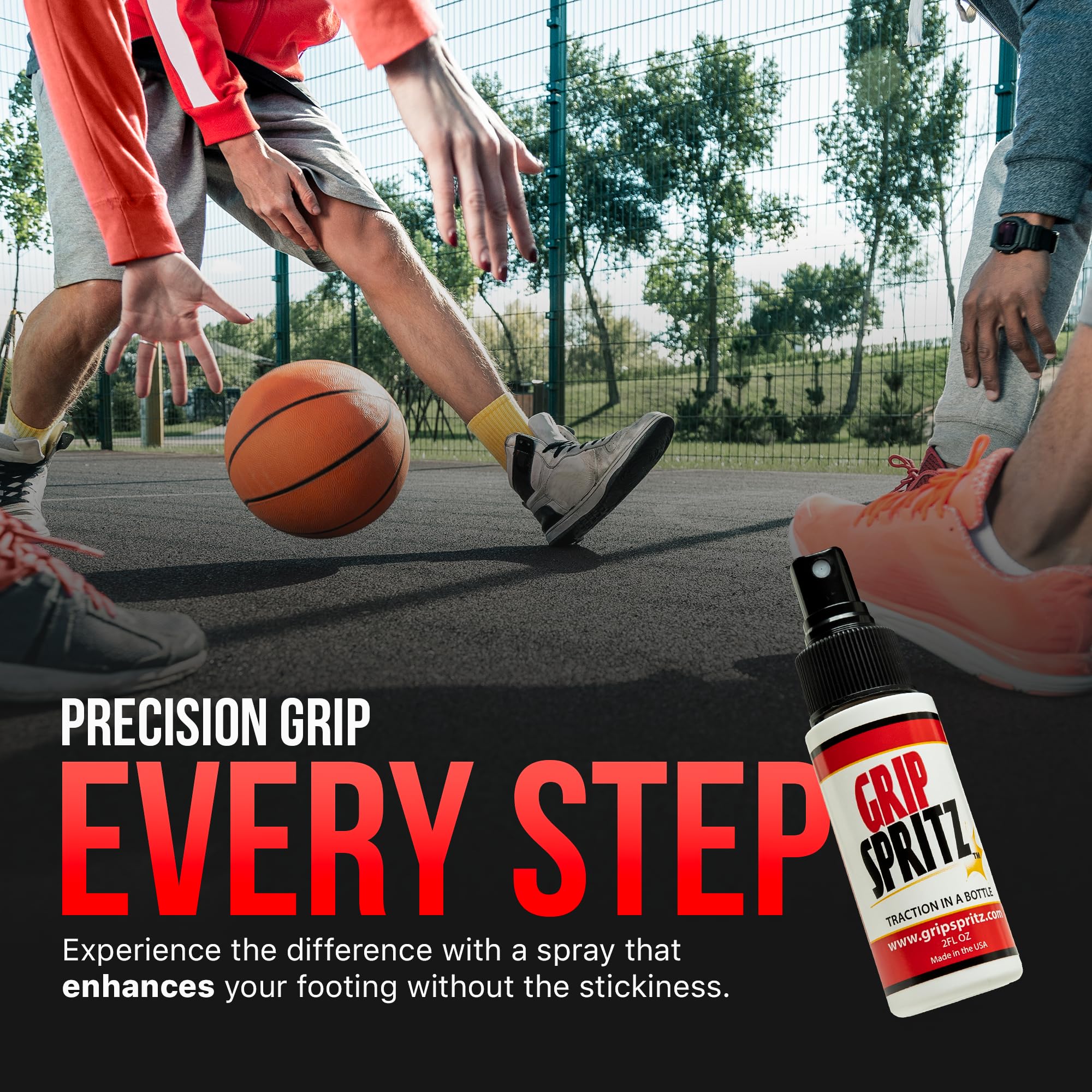 Basketball Shoe Grip Spray - Improve Sole Traction & Court Grip - Rejuvenate & Elongate Sneaker Life - Anti Slip Grip & Performance Enhancer - Basketball Accessory