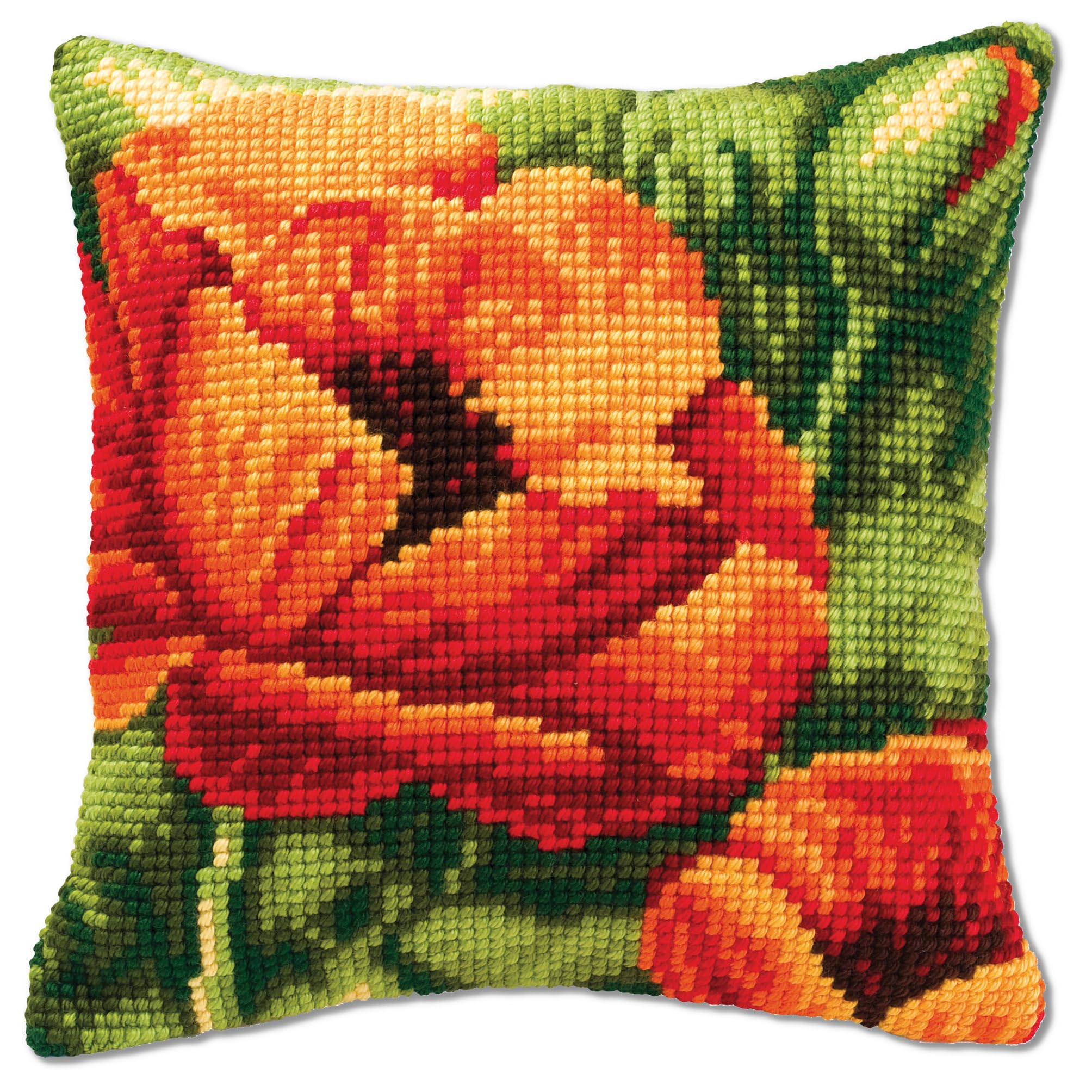 Vervaco Poppies Bold Cross Stitch Cushion, Multi-Colour