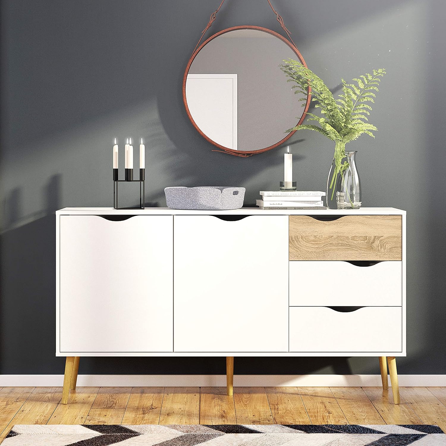 Furniture To Go, White & Oak, Large Sideboard - Image 5