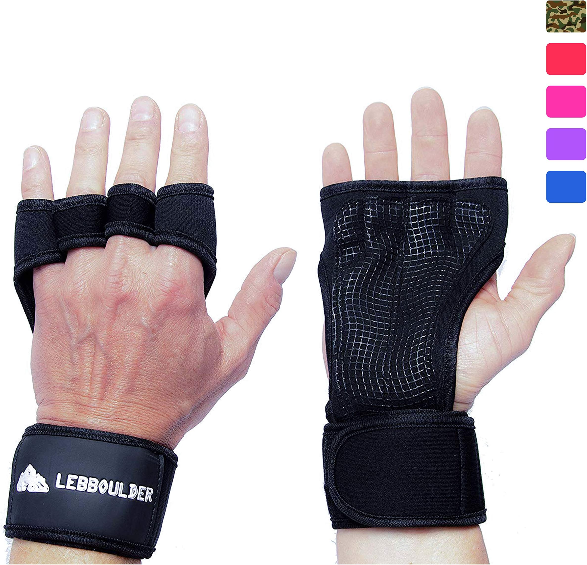 LEBBOULDER Workout Gloves - Weight Lifting Gloves with Wrist Support for Fitness, WOD, Gym Cross Training & Powerlifting - Silicone Padding to Avoid Calluses - Suits Both Men & Women, Strong Grip