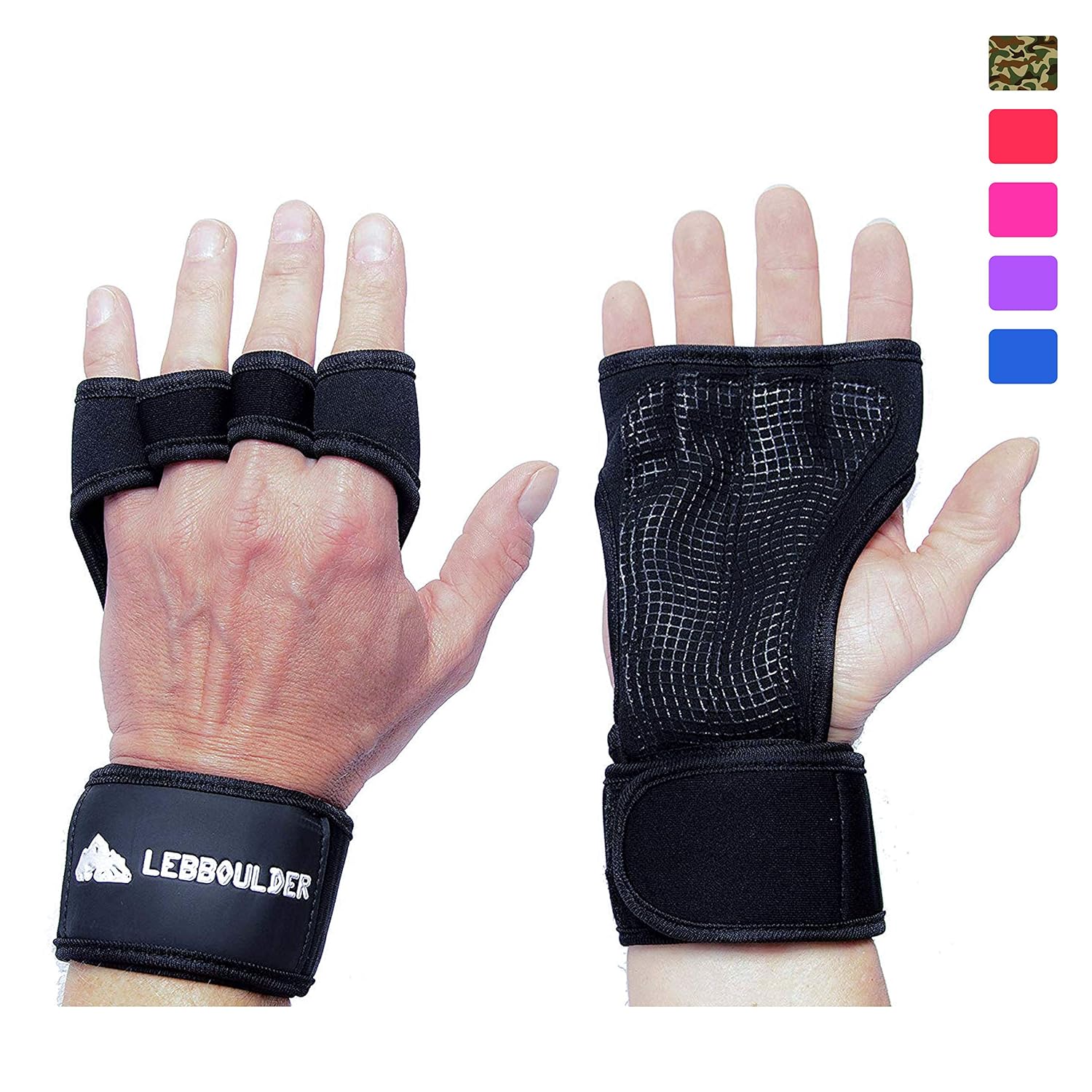 LEBBOULDER Workout Gloves, Weight Lifting Gloves With Wrist Support For Fitness, Wod, Gym Cross