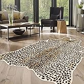 WARM HAVEN Cheetah Print Rug, Leopard Rug 5.2x7 Faux Animal Print Skin Cheetah Area Rug for Bedroom Living Room Animal Fur Hide Rustic Antelope Multicolor