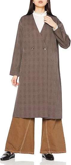 Amazon ナチュラルビューティーベーシック アウター レディース ブラウンチェック M コート ジャケット 通販