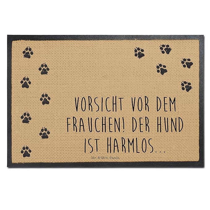 Amazon.de Mr. &amp; Mrs. Panda Fußmatte Druck mit Spruch "Vorsicht vor dem