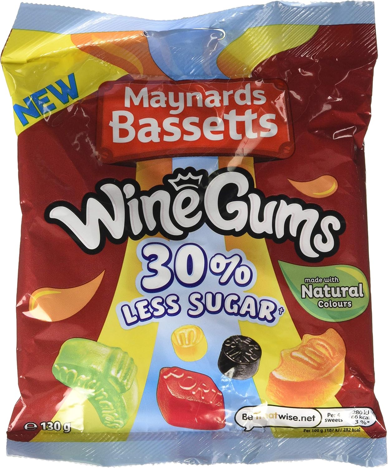 Maynards Bassetts 30 Less Sugar Wine Gums 130 g Pack of 12 Amazon