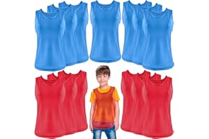 Skyebed 14 Pcs Pinnies Scrimmage Jerseys Youth Vest Pinnies for Kids Sports Team Basketball Soccer Football Volleyball
