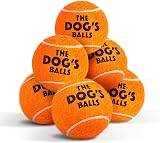 The Dog's Balls Dog Tennis Balls Orange Small 6 Pack Non Abrasive Felt