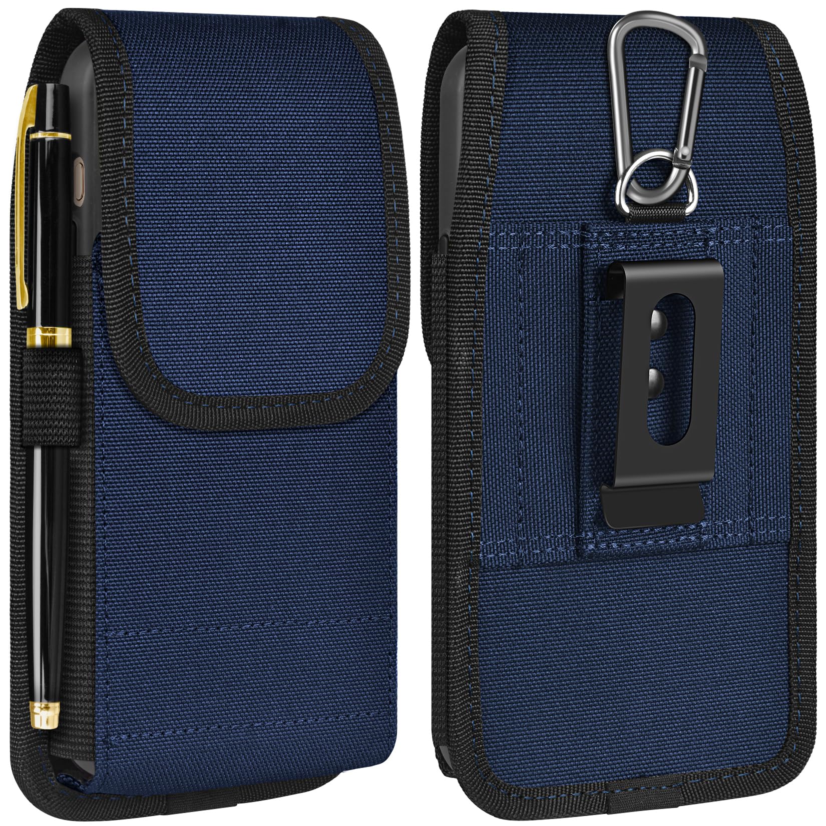 COANJIUO Cell Phone Holster with Card Holder Pouch Belt Clip Men for iPhone 17 16 15 14 13 12 11 Pro 16e Samsung Galaxy S25 S24 S23 S22 S21, M-Blue
