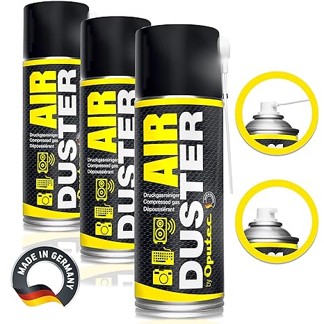 3 x 400ml Oputec Air Duster Tastatur Reiniger Druckluftspray Druckgasreiniger