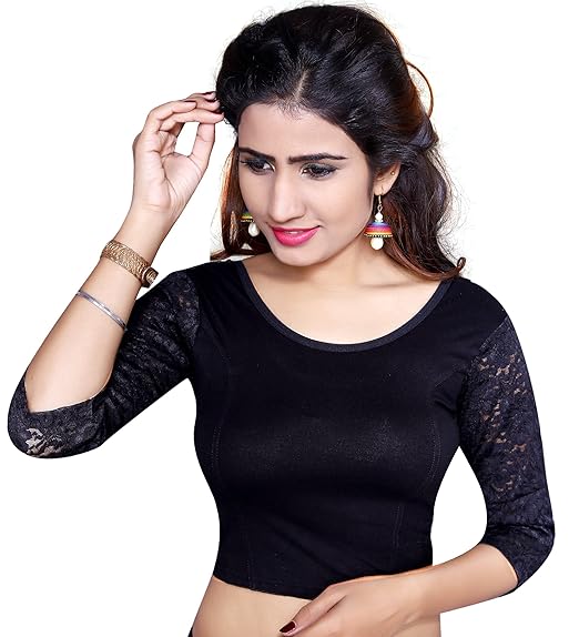 Women's Cotton Readymade Blouse (CDPL-111, Black, Free Size)