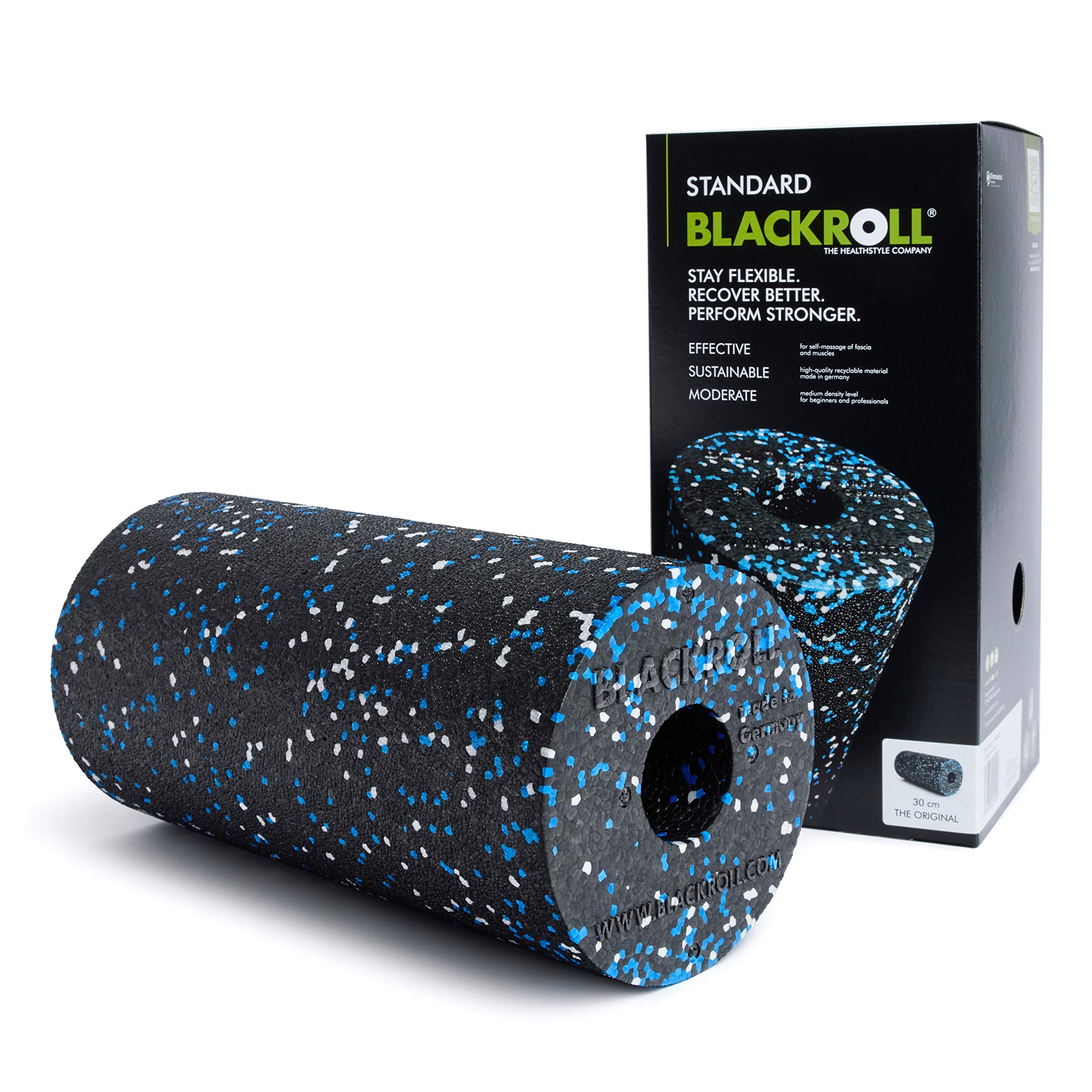 BLACKROLL® STANDARD - The original (density medium) - Self massage foam roller - Muscle roller in different colours, 30cm + booklet