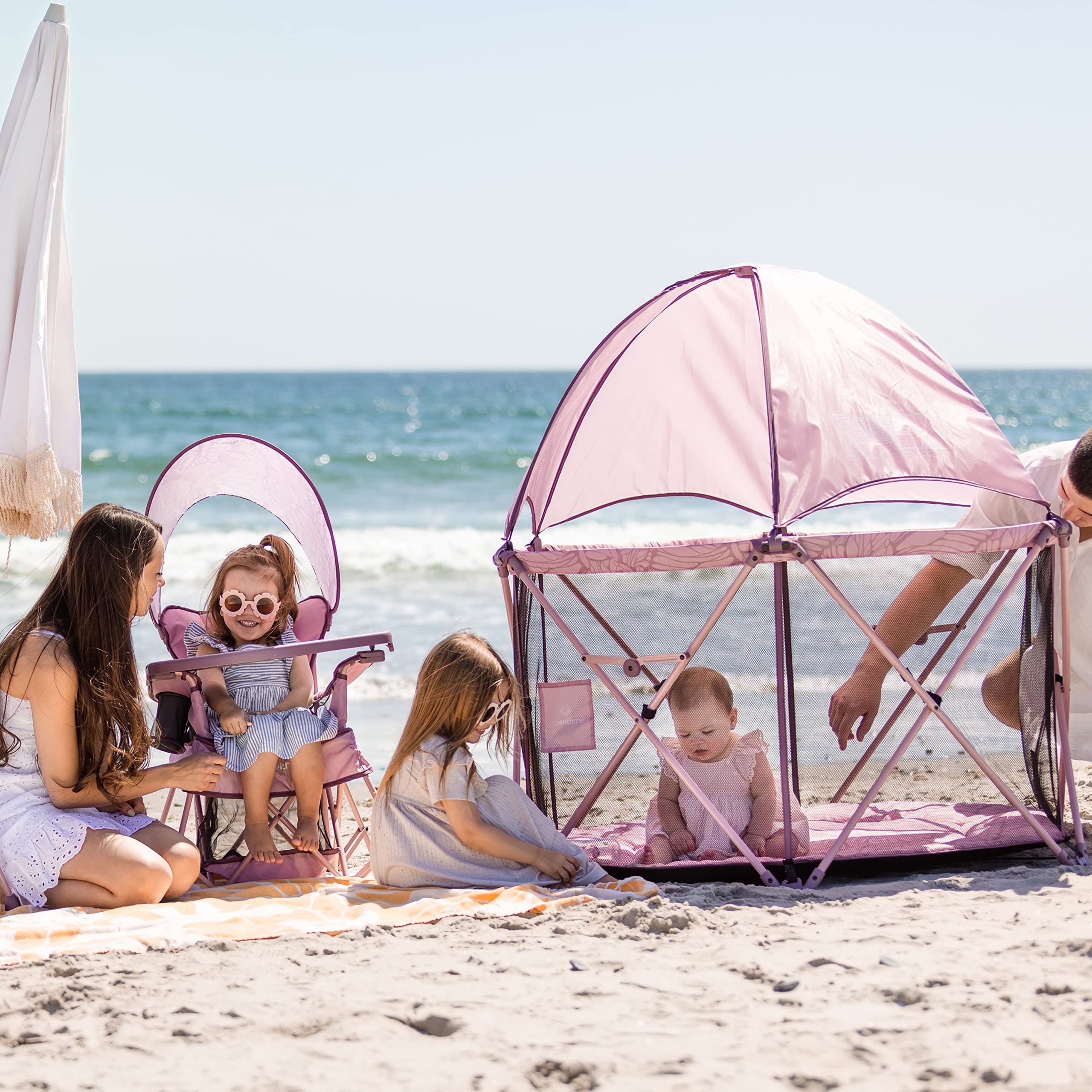 Baby Delight Go with Me Eclipse Deluxe Portable Playard | Playpen | Sun Canopy | Indoor and Outdoor | Ultra Padded Nylon Floor | Canyon Rose