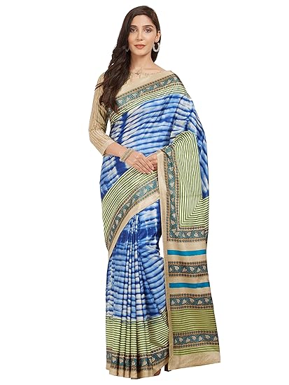 Womens Tassar Silk Printed Saree