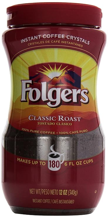 Folgers instant coffee 12oz 12ct (025500802374)