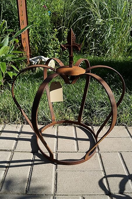 Dekostuberl Edelrost Krone Bauchig Mit Lilienspitze 54 X 50cm Gartendekoration Metall Amazon De Garten