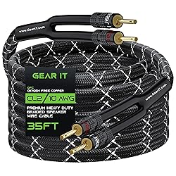 GearIT 10AWG Speaker Cable Wire with Gold-Plated