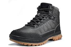 Wondamo Men's Snow Boots Lightweight Waterproof Winter Boots Fur Lined Anti-slip Cold Weather Shoes