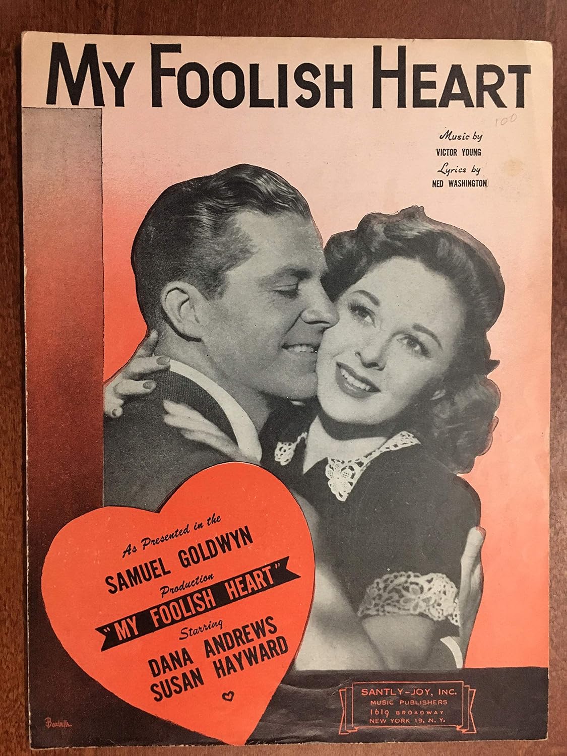 Amazon Com My Foolish Heart 1949 Victor Young Sheet Music Pristine Condition From The Film My Foolish Heart With Dana Andrews And Susan Hayward Pictured Entertainment Collectibles My foolish heart is a 1949 american film directed by mark robson, starring dana andrews and susan hayward. my foolish heart 1949 victor young