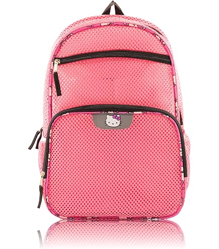 Kouxunt Panda Mesh Backpack for Girls Women, See Through Casual School College Student Bookbag