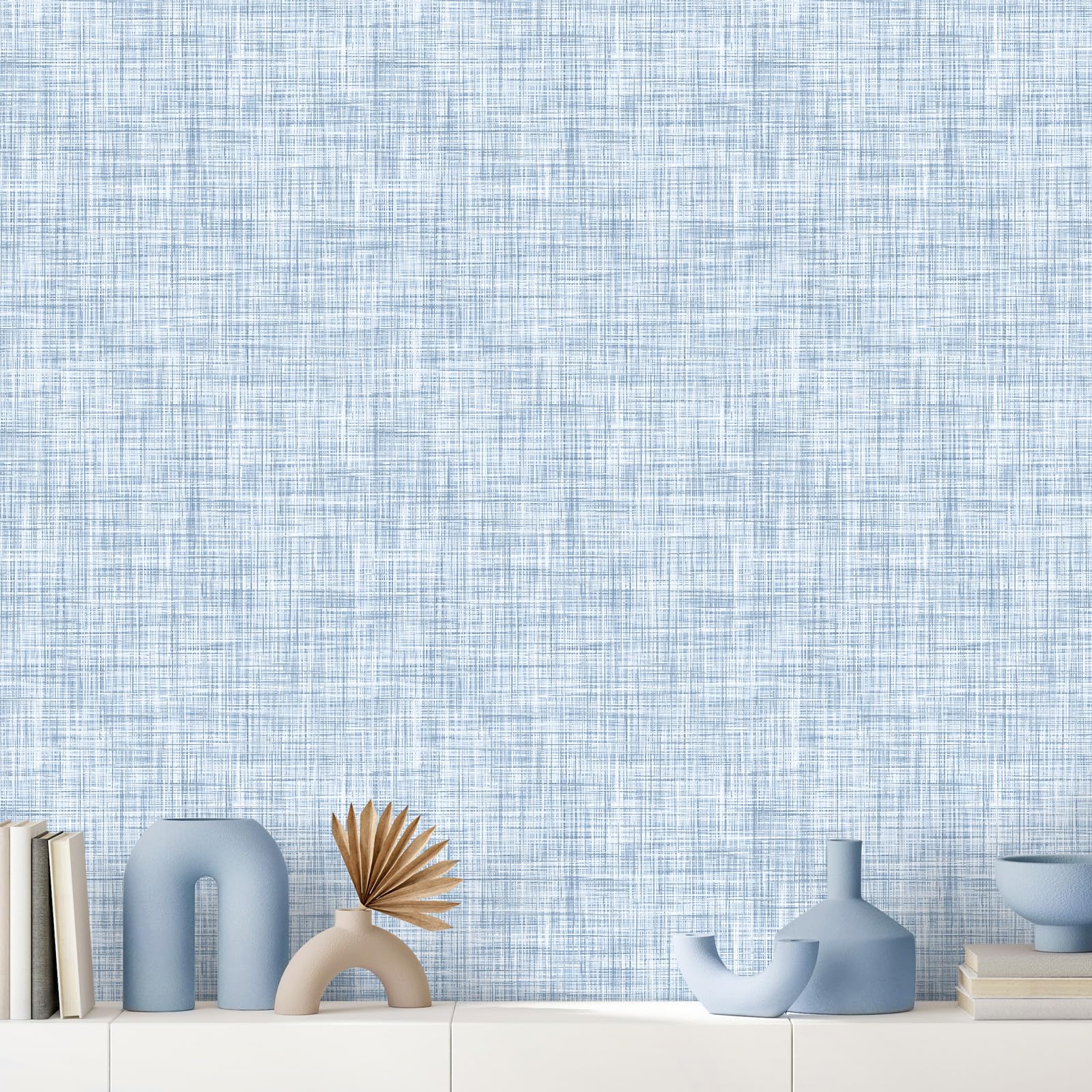Grasscloth Peel And Stick Wallpaper - Cream, 15.7" X 393.7", Removable, Waterproof, Self-Adhesive