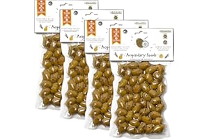 ORIGENES DEVOTED TO OUR HERITAGE Pack of 4 Green Olives in Vacuum Bag , Marinated Olives in Savory Lemon Juice, Freshly Sealed Olives with Extra Virgin Oil 4X200g