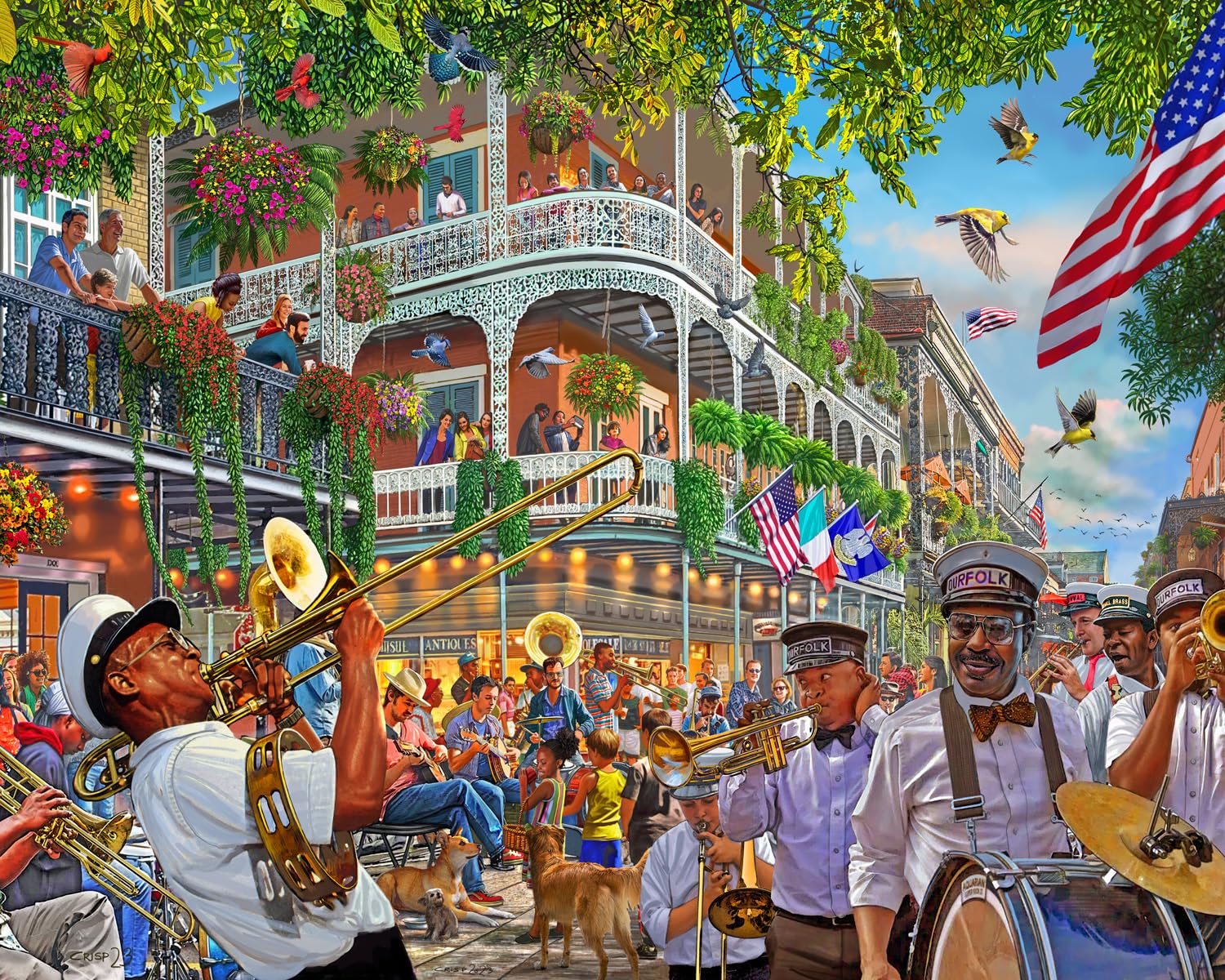Vermont Christmas Company New Orleans Jigsaw Puzzle 1000 Piece - Fully Interlocking and Randomly Shaped Pieces - Large Size 30" x 24"