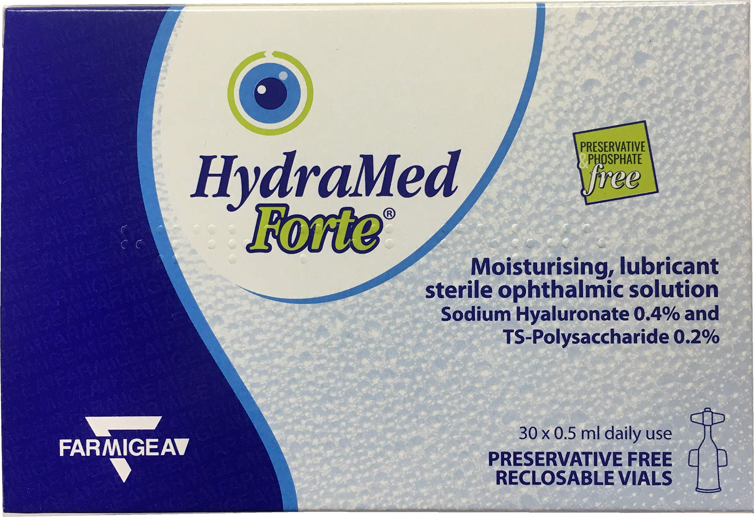 HydraMed Forte Eye Drops 30 x 0.5ml Daily Dose Units (Pack of 1)