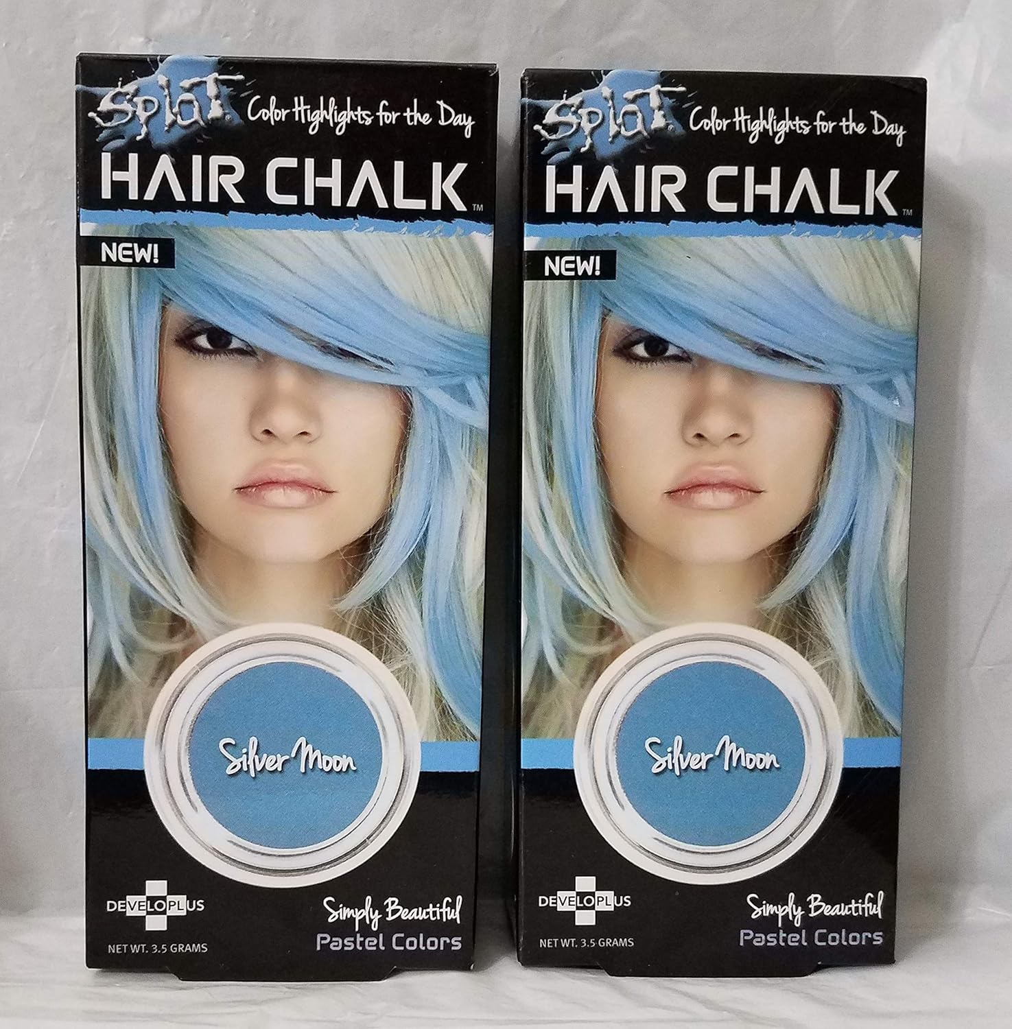 Amazon Com Splat Hair Chalk Silver Moon 3 5 Gams 2 Boxes Beauty