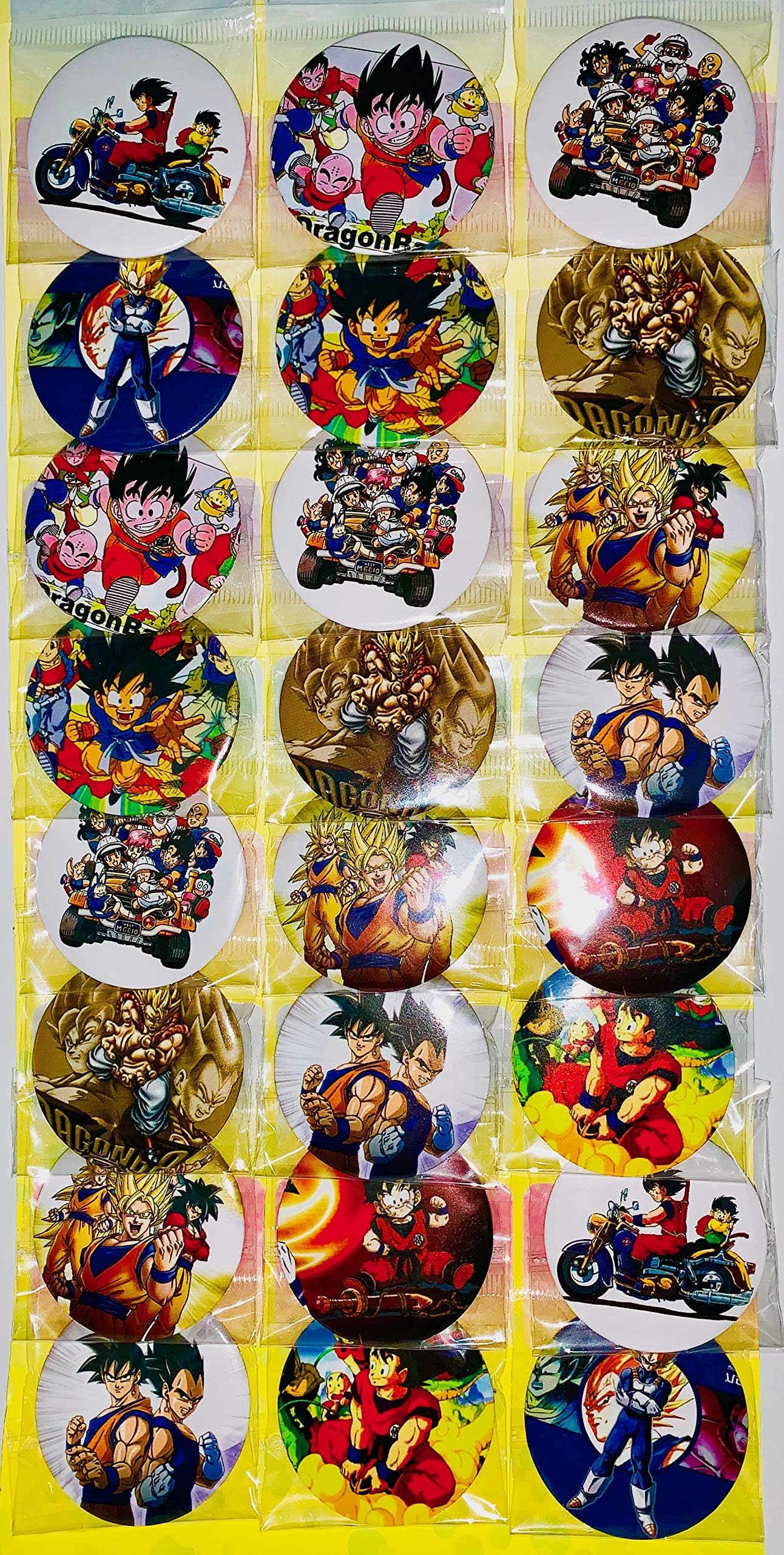 Dragon Ball Z Button Set ~ Birthday Party Favors ~ Set of 24 Random Dragon Ball Z Party Backpack 2" Buttons