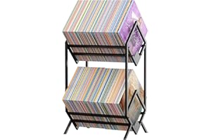 R RUIMEI Vinyl Record Storage, Vinyl Record Holder,Metal Vinyl Holder, Protect Vinyl Records, Storage Book, Album, Magazine, Office Files Organizer Shelf Gift for Father's Day