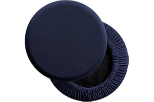 LUSHVIDA Round Bar Stool Covers - Super Soft and Washable Elastic Stool Cushion Slipcover for Dia.14-16" Chair, Set of 2