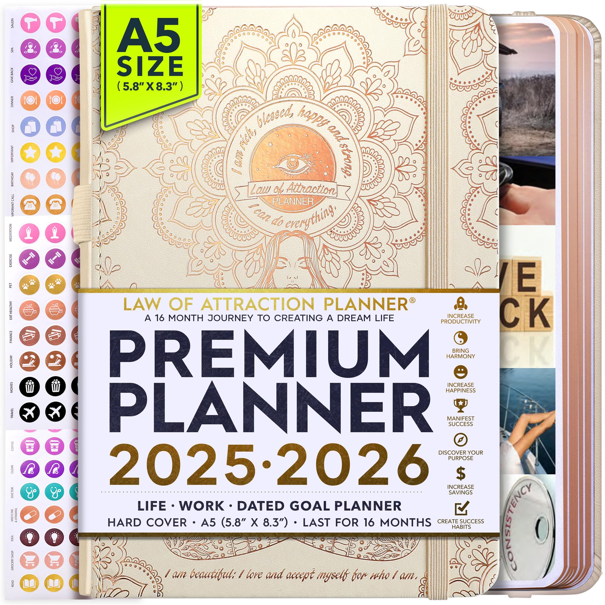 Photo 1 of 2025-2026 Planner Weekly and Monthly | 16-Month Life Planner to Increase Focus & Productivity | Reduce Overwhelm & Achieve Your Biggest Goals | Include Gift Box & Stickers | Sep 2025-Dec 2026