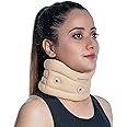 Wonder Care Soft Foam Neck Brace Cervical Collar, Adjustable Collar Neck Support, Soft Neck Collar Neck Brace for Pain and Support for Women and Men (Beige, Large, 3.5" Depth)