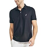 Nautica Men's Classic Short Sleeve Solid Performance Deck Polo Shirt