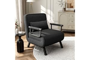 Daluvenix 4-in-1 Leisure Convertible Sleeping Chair with 5-Position Adjustable backrest, Leisure Lounge Chair with Pillow, Lo