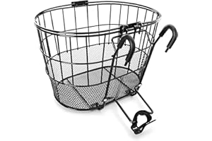 Colorbasket 02270 Mesh Bottom Lift-Off Bike Basket, with Handles, Powder Coated Steel