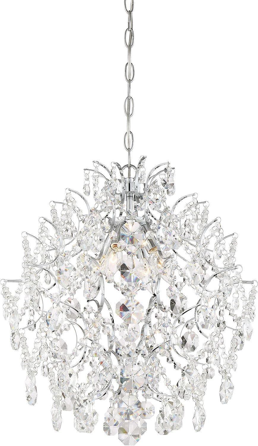 Minka Lavery Crystal Chandelier Lighting 3156-77 Isabella's Crown, 4-Light 240 Watts, Chrome