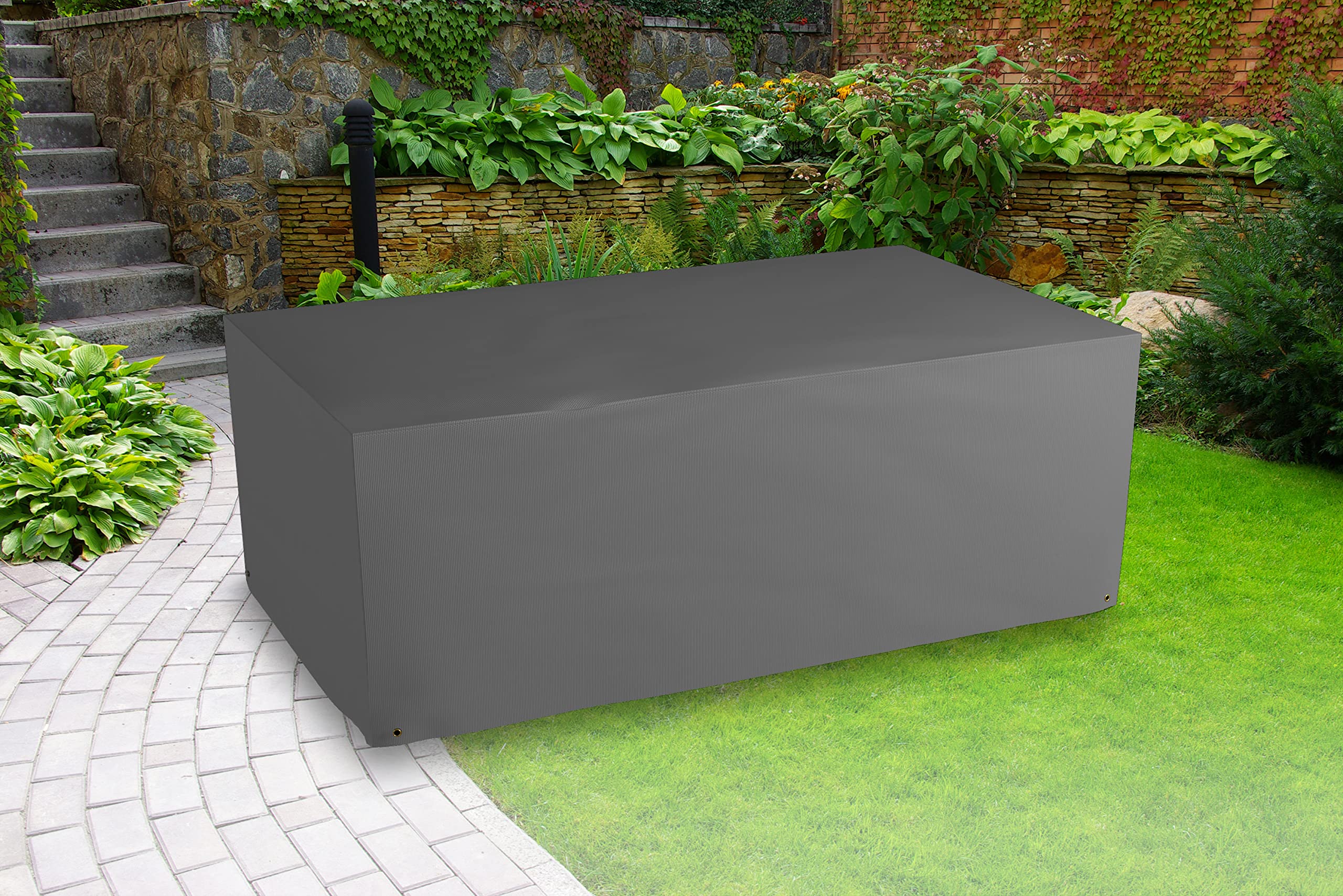 Bosmere Protector 6000 | Rectangular Table Cover | L 170cm W 94cm H 71cm | 100% Waterproof, UV Protected, Heavy Duty 600D | 6 Year Guarantee | U555, Grey