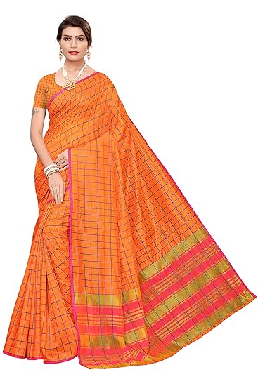 Hasti Womens Cotton Silk Saree With Blouse Piece