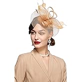BABEYOND Women's Fascinator Hat Kentucky Hat Feather Derby Fascinator Tea Party Hat for Cocktail Wedding