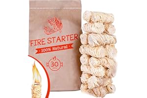 Zorestar Fire Starters XXL 30 pc - Firelighters for Indoor and Outdoor Use, Compatible with Solo Stove, Green Egg and Other Grills and BBQs - Box of Waterproof Firestarters