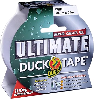 Duck Tape Ultimate Cloth Tape White 50mm x 25m Heavy Duty Waterproof